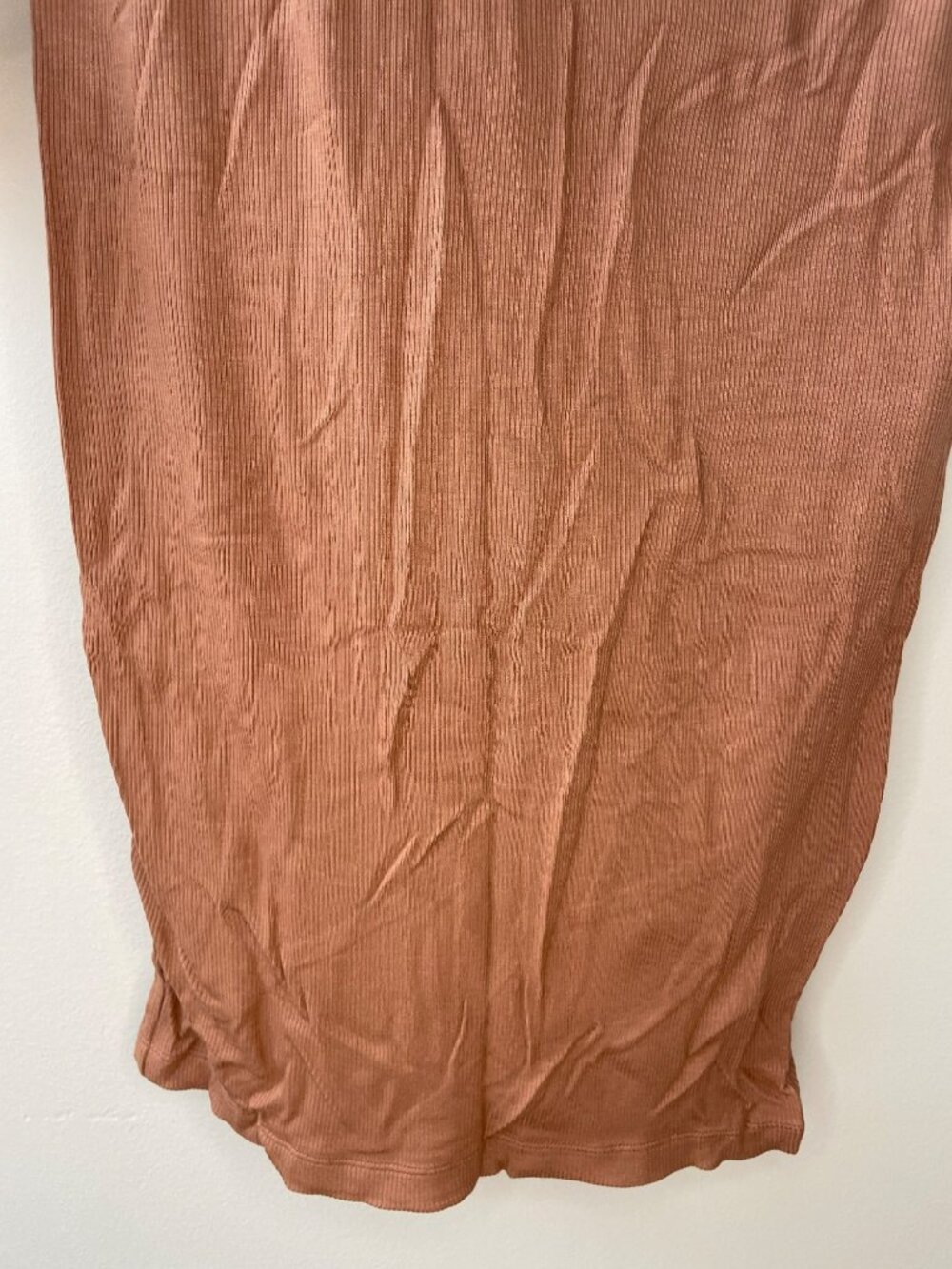 Popilush Built-In Bra Shapewear Brown Ribbed Midi Dress Built-in-Shorts Sz XL NW - Picture 5 of 8